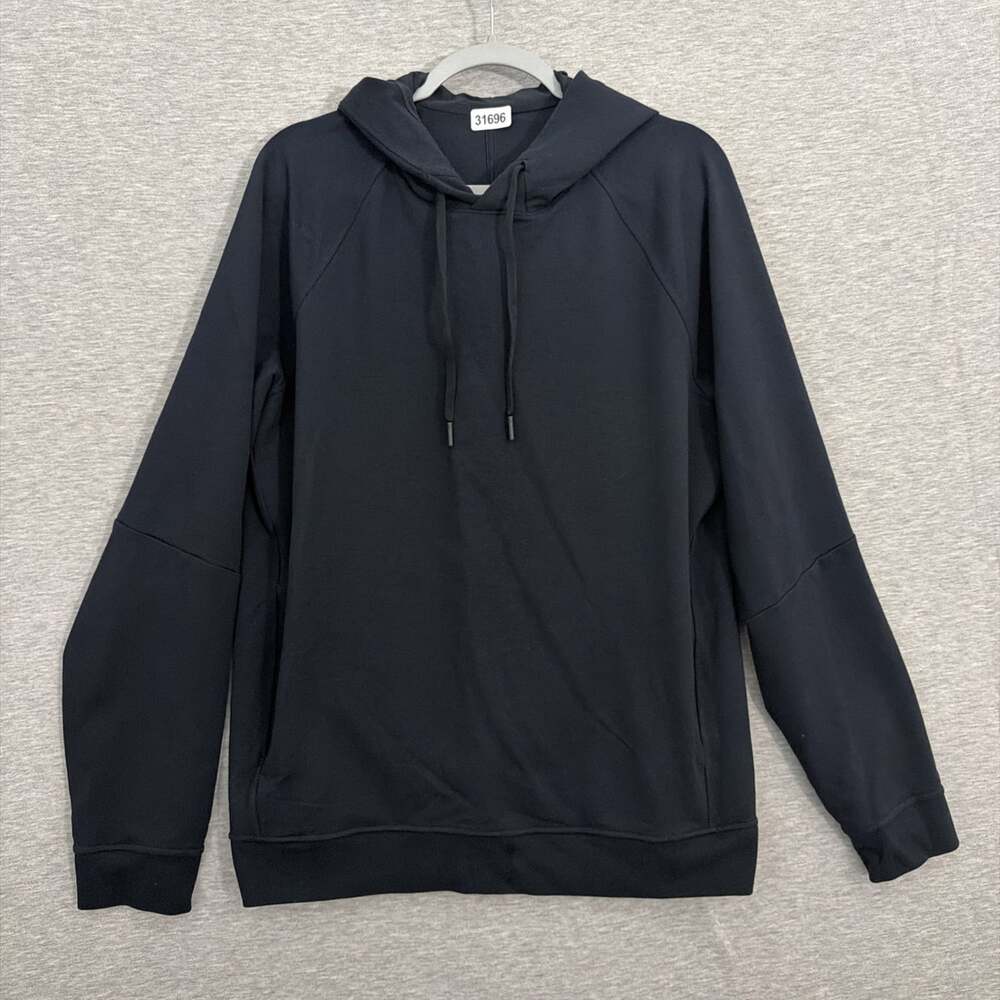 Lululemon Men's Size Large Black Stretch Long Sleeve Hooded City Sweat Pullover